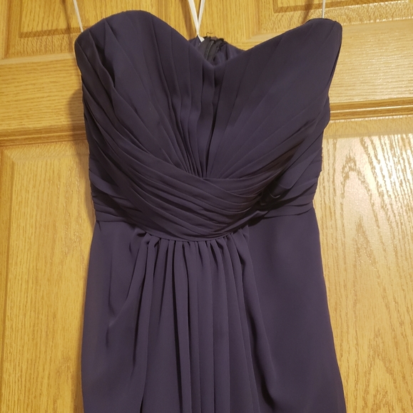 David's Bridal Strapless Dress, Lapis, Size 8 - Picture 2 of 7